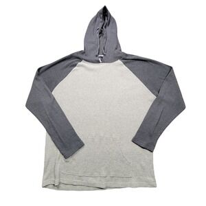 Gap Waffle Knit Hoodie Mens XL Gray Pullover Long Sleeve Casual‎ Activewear